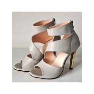 Cut Out Zipper Up Summer Heeled Sandals 