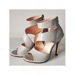 Cut Out Zipper Up Summer Heeled Sandals  Cut Out Zipper Up Summer Heeled Sandals