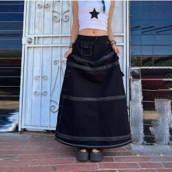 Stylish Zip Loose Maxi Skirts For Women