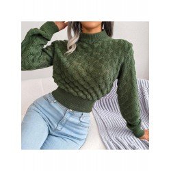Mock Neck Stylish Ladies Pullover Sweater