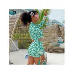 Fall Printed Matching Short Skirt And Top Sets Fall Printed Matching Short Skirt And Top Sets