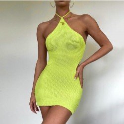 Backless Tie Wrap Hater Mini Dress