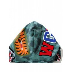 Hip-hop Camouflage Shark Zipper Hooded For Men  Hip-hop Camouflage Shark Zipper Hooded For Men