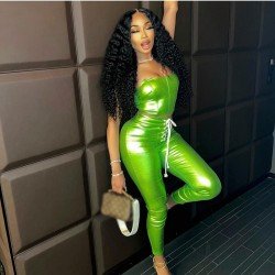 Street Tie Wrap Strapless Top And Trouser Sets