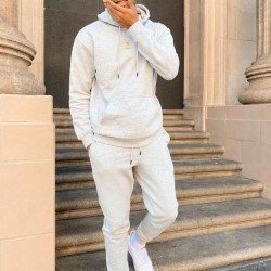 New Solid Hoodie Workout Clothes Set