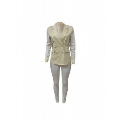  Women's Fashioh Contrast Color Casual Suits