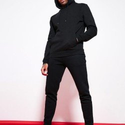 New Solid Hoodie Workout Clothes Set