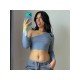  2024 Slant Shoulder Crop Women's Top
