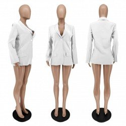 Casual New White Long Sleeve Blazer Coats