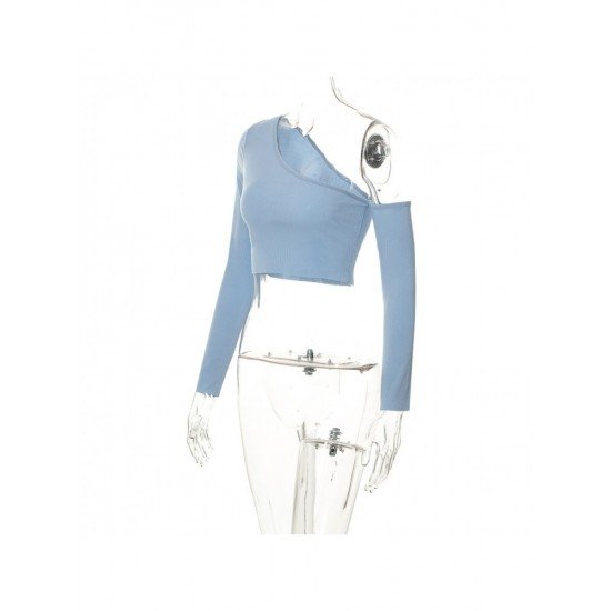  2024 Slant Shoulder Crop Women's Top