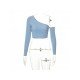  2024 Slant Shoulder Crop Women's Top