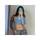  2024 Slant Shoulder Crop Women's Top