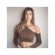  2024 Slant Shoulder Crop Women's Top