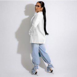 Casual New White Long Sleeve Blazer Coats