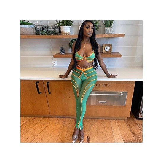 Seductive Matching Cropped Camisole Top And Trouser Sets
