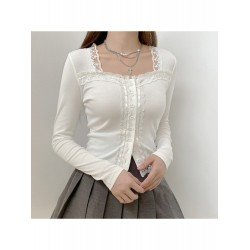 Ladies White Square Neck Long Sleeve Tops Ladies White Square Neck Long Sleeve Tops