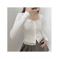 Ladies White Square Neck Long Sleeve Tops Ladies White Square Neck Long Sleeve Tops