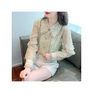  2024 Fall French Lace Embroidery Long Sleeve Shirt