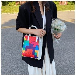  Fashion Contrast Color Plaid Women's Satchels