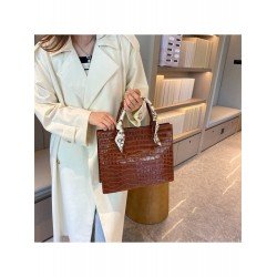 Fashion PU Pure Color Alligator Print Handbag  Fashion PU Pure Color Alligator Print Handbag