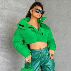  Velcro Winter Street Solid Short Coats