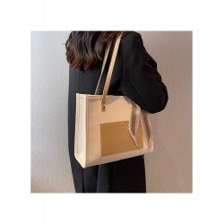 PU Contrast Color Large Capacity Women's Bag  PU Contrast Color Large Capacity Women's Bag