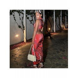Cut Out Printed Sleeveless Cocktail Maxi Dress Cut Out Printed Sleeveless Cocktail Maxi Dress
