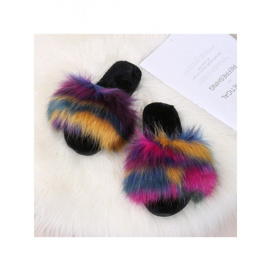  2024 Flat Fur Home Slippers For Women
