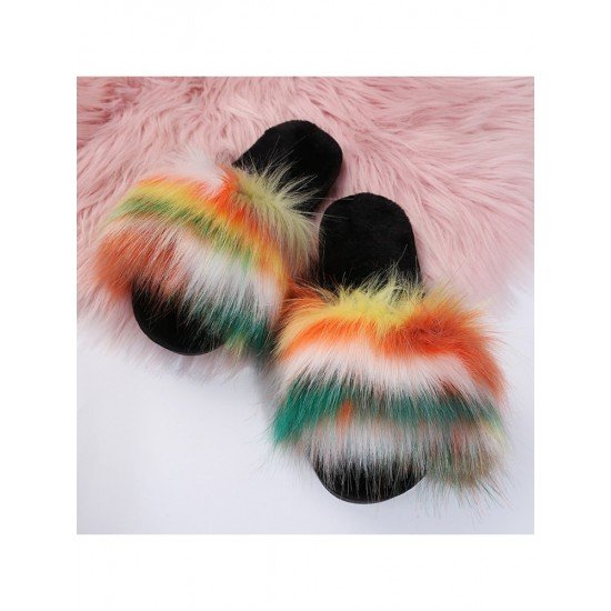  2024 Flat Fur Home Slippers For Women