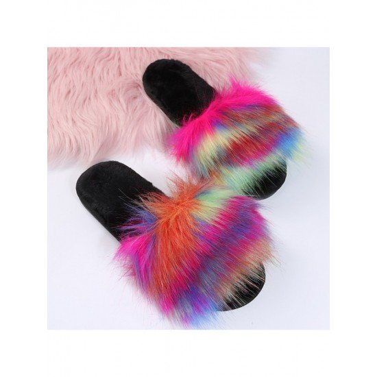  2024 Flat Fur Home Slippers For Women