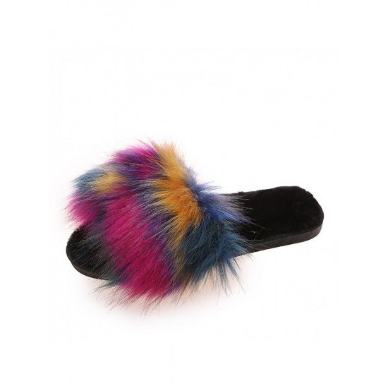  2024 Flat Fur Home Slippers For Women