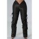  Pure Color Zipper Casual Pants For Women