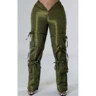  Pure Color Zipper Casual Pants For Women