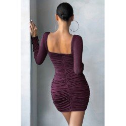 Sexy Pure Color Drawstring Tight Women's Dress  Sexy Pure Color Drawstring Tight Women's Dress
