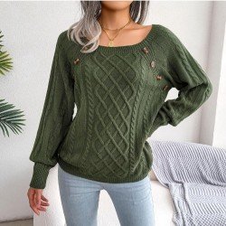  Casual Pure Color Women's Knitted Sweaters