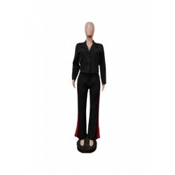Casual Lapel Top And Split Trouser Women's Suit  Casual Lapel Top And Split Trouser Women's Suit