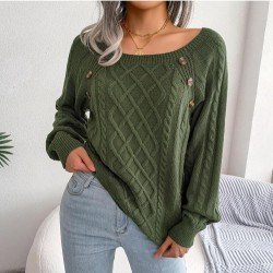  Casual Pure Color Women's Knitted Sweaters