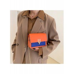 Fashion Contrast Color Patchwork PU Shoulder Bags  Fashion Contrast Color Patchwork PU Shoulder Bags