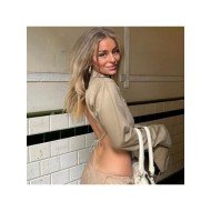  2024 Pure Color Backless Women's Cardigan Top