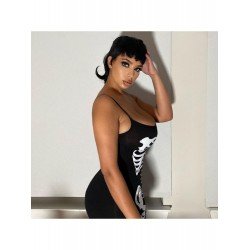 Sexy U Neck Skull Printing Women's Sleeveless Dress  Sexy U Neck Skull Printing Women's Sleeveless Dress