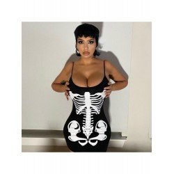 Sexy U Neck Skull Printing Women's Sleeveless Dress  Sexy U Neck Skull Printing Women's Sleeveless Dress
