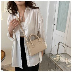 PU Pure Color Messenger Bag For Women