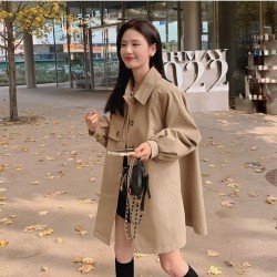  2024 Korean Casual Pure Color Women's Coats