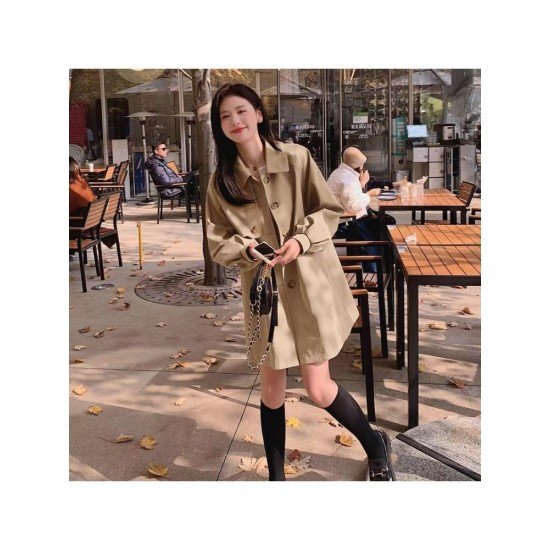  2024 Korean Casual Pure Color Women's Coats