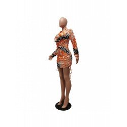 Fall Low Cut Ruched Printed Rompers Fall Low Cut Ruched Printed Rompers