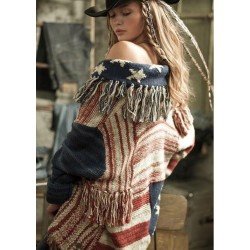 Striped Tassel Ladies Casual Sweater Cardigan Coats