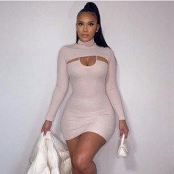 Fall Turtle Neck 2 Piece Sleeveless Dress Sets