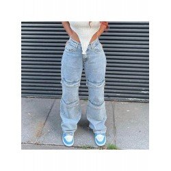 Low Rise Blue Straight Leg Jeans For Ladies Low Rise Blue Straight Leg Jeans For Ladies