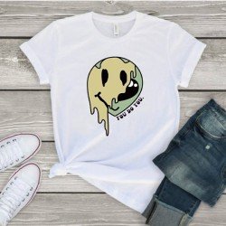 Melting Smile Face Summer White T Shirts