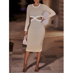 2024 Casual Round Neck Hollowed Out Women's Dress  2024 Casual Round Neck Hollowed Out Women's Dress